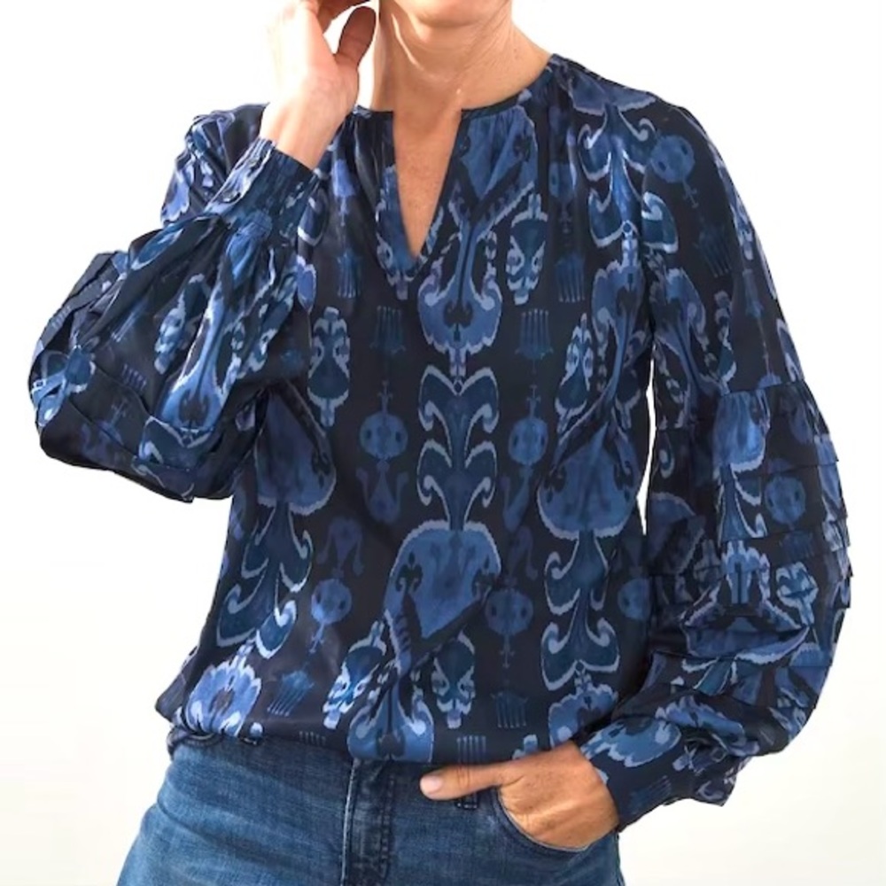 Chico's Blue Patterned Blouse